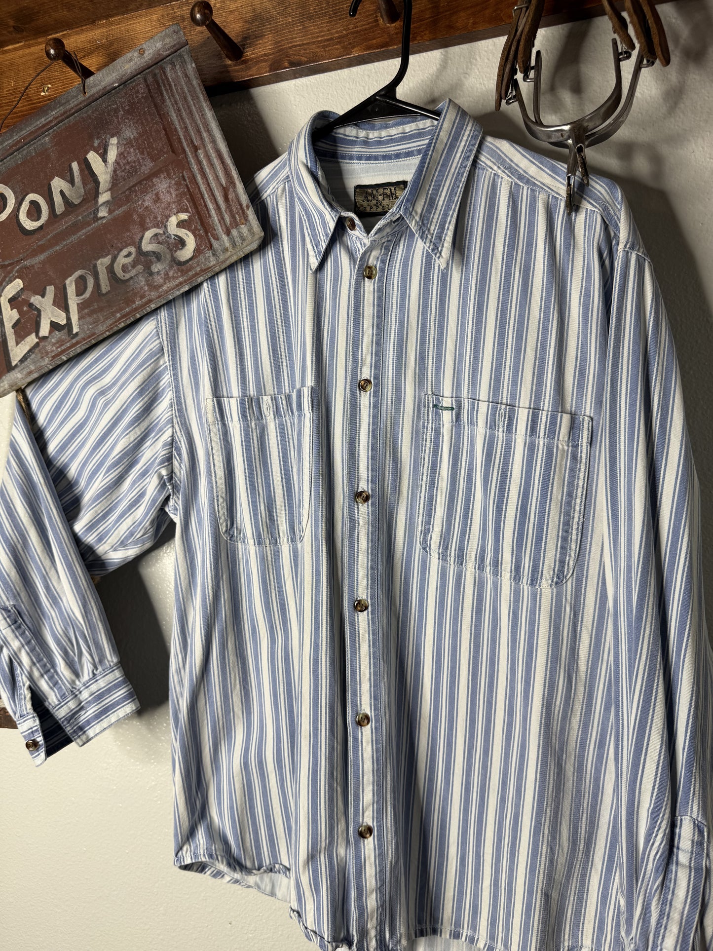 Vintage AM FM Button-Up Shirt