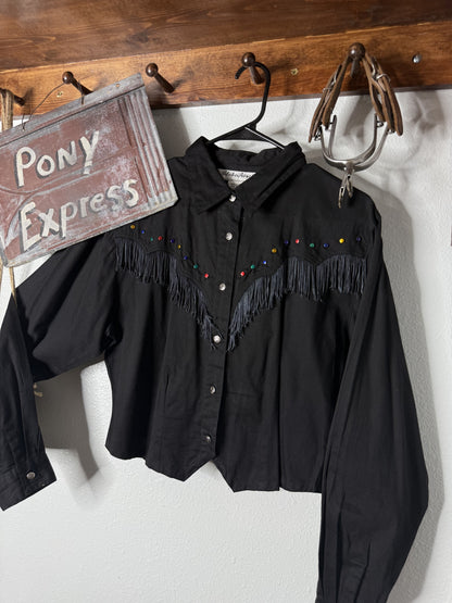 Vintage Adobe Rose Button-Up Shirt