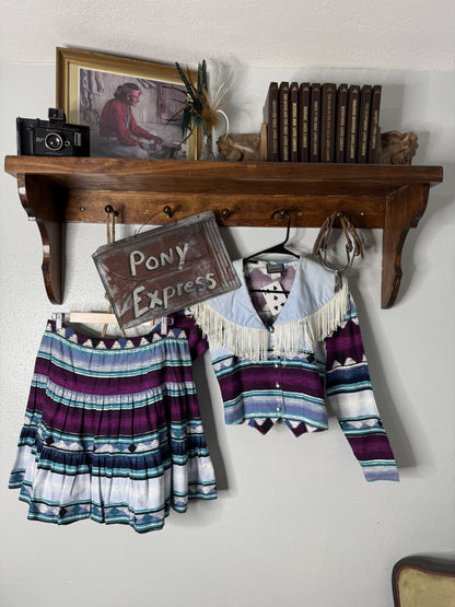 Vintage Roughrider Skirt & Button-Up Shirt Set