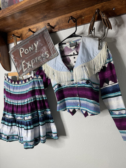 Vintage Roughrider Skirt & Button-Up Shirt Set